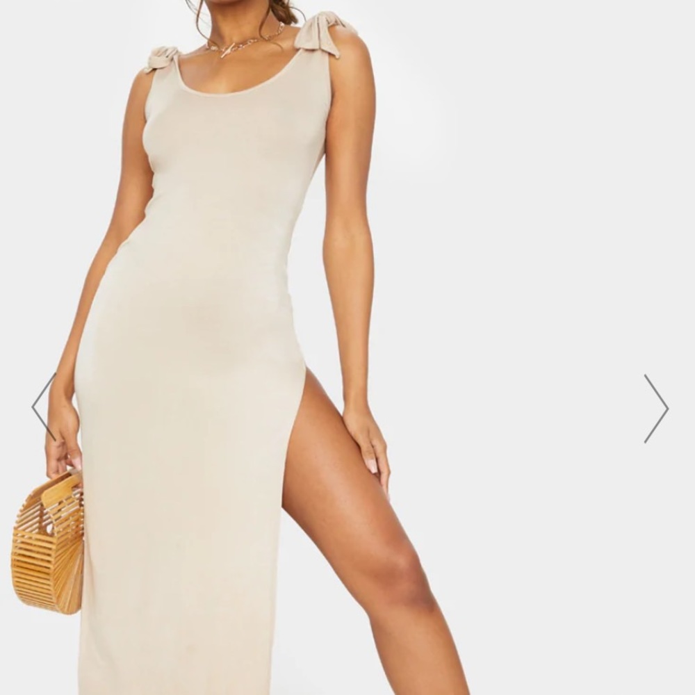 PretttLittleThings Shoulder Tie Midi Dress - Picture 2 of 4